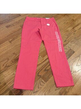 OLD NAVY WOMENS PINK MID RISE PIXIE PANTS ANKLE LENGTH NEW SIZE 6